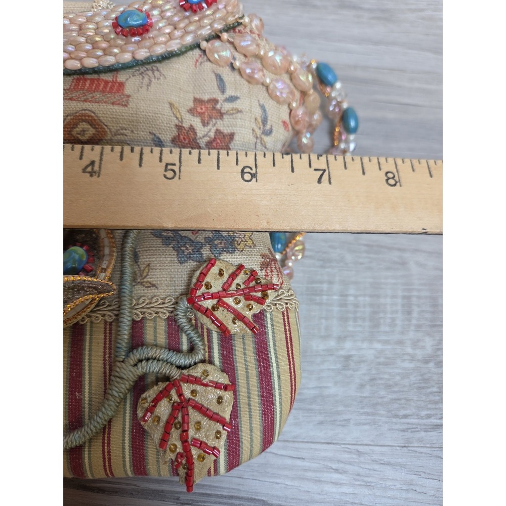 Mary Frances Beaded Purse Handbag Floral Tapestry Handmade Boho Vintage Style - Picture 3 of 5